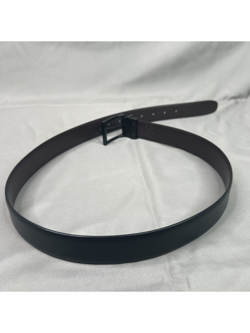 Penguin Black Leather Belt Mens 34/85 Reversible Genuine Leather